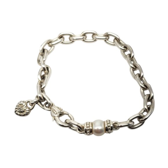 Judith Ripka Sterling Silver & Pearl Bracelet #19502 - Picture 1 of 9